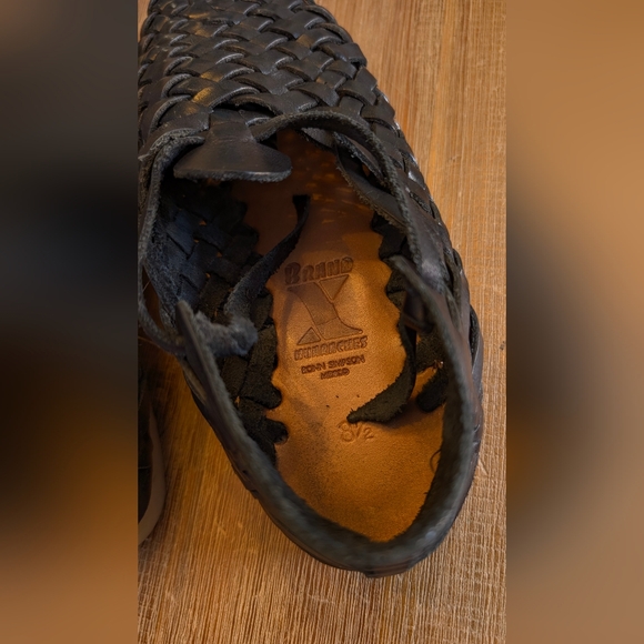 Brand X Huaraches® Handwoven Leather Black Sandal Flat Size 8.5 - Picture 10 of 11